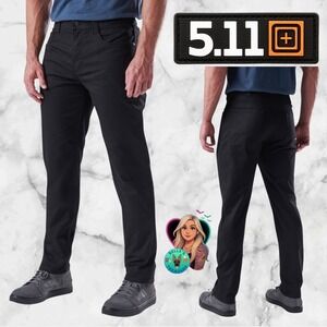5.11 Tactical Mens Defender-Flex Slim Pant Black 40x30 Cotton Stretch Trousers